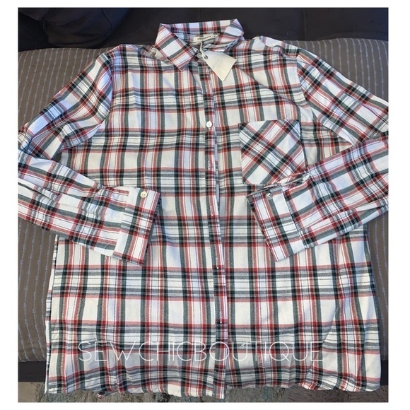 Vintage Plaid Button Down Shirt Off White - Picture 5 of 7